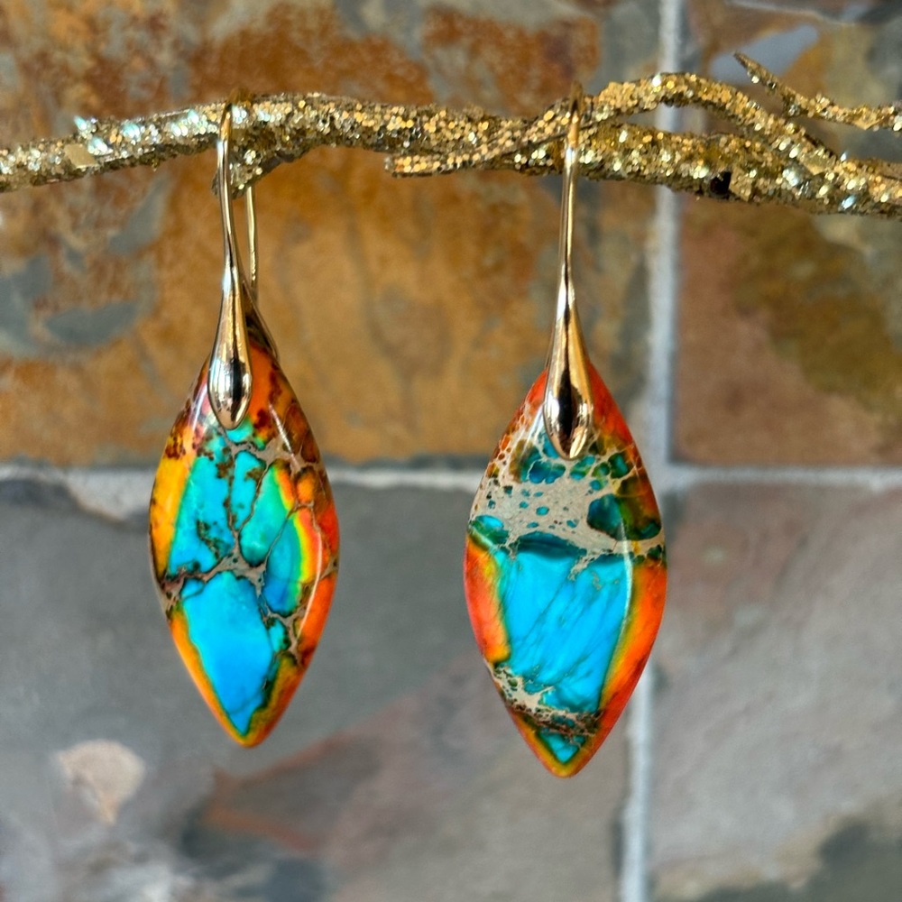 Handmade Polished Lightweight Stone Earrings - Picture 13 of 16